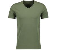 RAGMAN Herren T-Shirt V-Ausschnitt Uni, Body fit Oliv-339, S