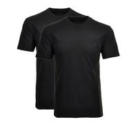 RAGMAN Regular Fit T-Shirt Rundhals Doppelpack schwarz, Einfarbig