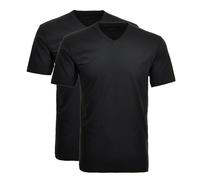RAGMAN T-Shirt Herren Regular Fit V-Ausschnitt Baumwolle schwarz, 4XL