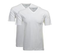 Ragman T-Shirt Herren V-Ausschnitt Regular Fit Baumwolle Doppelpack Weiß L
