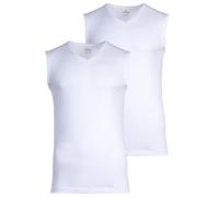 Ragman Tanktops 2er-Pack V-Ausschnitt Slim Fit Baumwolle Herren Weiß L