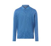 RAGMAN Herren Softknitpolo Flammdesign, Langarm Blau-Melange-765, L