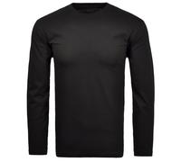 RAGMAN Herren Langarm-Shirt Regular Fit Rundhals Einfarbig Schwarz Größe S