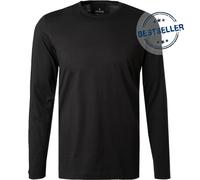 RAGMAN Herren Langarm Shirt mit rundhals Bodyfit Schwarz-009 S
