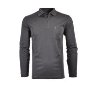 Ragman Herren Softknit-Poloshirt Langarm mit Zip M Anthrazit