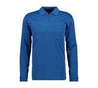 Ragman Poloshirt Modern Fit Softknit mit Reißverschluss Langarm Blau-Melange-765 3XL