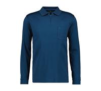 RAGMAN Modern Fit Longsleeve Poloshirt dunkelblau, Einfarbig
