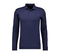 RAGMAN Modern Fit Longsleeve Poloshirt dunkelblau, Einfarbig