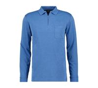 RAGMAN Modern Fit Longsleeve Poloshirt hellblau, Einfarbig