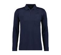 RAGMAN Modern Fit Longsleeve Poloshirt marine, Einfarbig