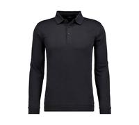 RAGMAN Modern Fit Longsleeve Poloshirt schwarz, Einfarbig