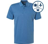 RAGMAN Herren Poloshirt - Oberteil, Softknit-Polo, Baumwollmischung, Brusttasche, Knopfleiste, kurz, einfarbig, blau, 5XL Hellblau