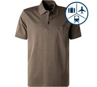 RAGMAN Polo-Shirt Herren Regular Fit Kurzarm Baumwoll-Jersey braun, M
