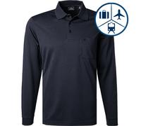 RAGMAN Herren Langarm-Poloshirt - Soft Knit Polo Knopf Langarm, Baumwollmischung, Knopfleiste, Easy Care, blau, 4XL Dunkelblau