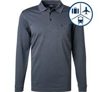 RAGMAN Polo-Shirt Herren Regular Fit Langarm Baumwoll-Piqué blau, XL