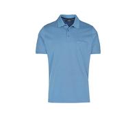 RAGMAN Herren Poloshirt - Oberteil, Softknit-Polo, Baumwollmischung, Brusttasche, Knopfleiste, kurz, einfarbig Hellblau S