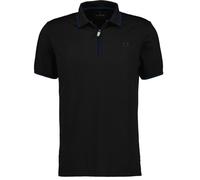 Poloshirt RAGMAN, Herren, Gr. M, schwarz, Baumwollmischung, casual, regular fit, hoch geschlossener Ausschnitt, Kurzarm, Shirts (86121324-M) schwarz