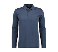 RAGMAN Regular Fit Longsleeve Poloshirt dunkelblau, Einfarbig