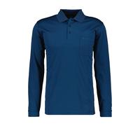 Ragman Herren Poloshirt Softknit-Polo Langarm mit Brusttasche Dunkelblau 3XL