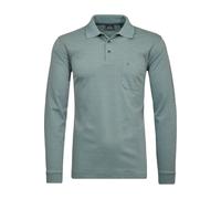 RAGMAN Regular Fit Longsleeve Poloshirt grün, Einfarbig