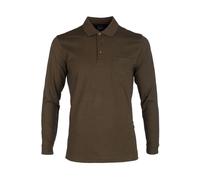 RAGMAN Regular Fit Longsleeve Poloshirt khaki, Einfarbig
