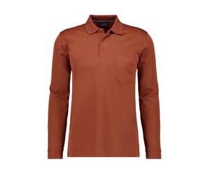 RAGMAN Regular Fit Longsleeve Poloshirt rost, Faux-uni