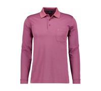 RAGMAN Regular Fit Longsleeve Poloshirt rot, Einfarbig