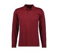 RAGMAN Regular Fit Longsleeve Poloshirt rot, Einfarbig