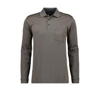 RAGMAN Regular Fit Longsleeve Poloshirt Taupe Dunkel, Einfarbig
