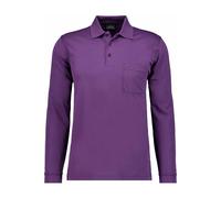 RAGMAN Regular Fit Longsleeve Poloshirt violett, Einfarbig