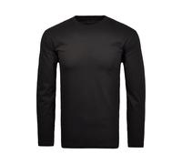 RAGMAN Regular Fit Longsleeve schwarz, Einfarbig