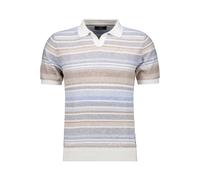 Strick-Pullover Kurzarm, Resortkragen hellblau gesteift - Gr. - L