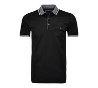 RAGMAN Herren Polo Uni mit Kontrastdetails, mercerisiert M, Schwarz-009