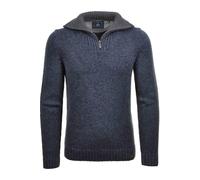 RAGMAN Herren Strickpullover mit Troyer-Kragen, Tweed