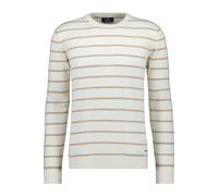 RAGMAN Regular Fit Strickpullover Rundhalsecru, Gestreift