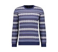 RAGMAN Regular Fit Strickpullover Rundhalsmarine, Gemustert