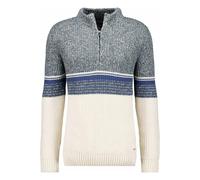 RAGMAN Regular Fit Strickpullover Stehkragenbeige, Gestreift