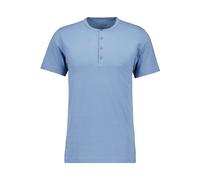 RAGMAN Regular Fit T-Shirt Henleykragen blau, Einfarbig