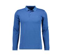 RAGMAN Soft Knit Regular Fit Longsleeve Poloshirt blau-melange, Einfarbig