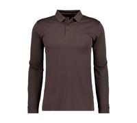 RAGMAN Soft Knit Modern Fit Longsleeve Poloshirt mokka, Einfarbig