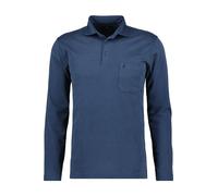 RAGMAN Soft Knit Regular Fit Longsleeve Poloshirt azur, Einfarbig