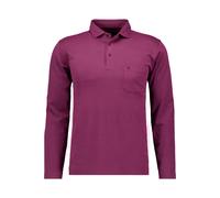 RAGMAN Soft Knit Regular Fit Longsleeve Poloshirt beere, Einfarbig