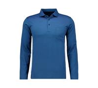 RAGMAN Soft Knit Regular Fit Longsleeve Poloshirt dunkelblau, Einfarbig