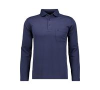 RAGMAN Soft Knit Regular Fit Longsleeve Poloshirt marine, Einfarbig