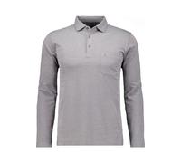 RAGMAN Soft Knit Regular Fit Longsleeve Poloshirt silbergrau, Einfarbig
