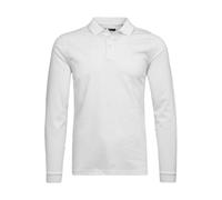 RAGMAN Soft Knit Regular Fit Longsleeve Poloshirt weiss, Einfarbig