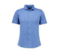 RAGMAN Softknit Modern Fit Hemd Kurzarm blau