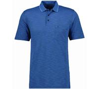 RAGMAN - Softknit-Polo gestreift, Flammdesign blau-melange - Gr. - XXL