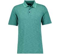 RAGMAN - Softknit-Polo gestreift, Flammdesign smaragd - Gr. - 3XL