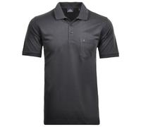 RAGMAN - Softknit-Polo mit Brusttasche, kurzarm Anthrazit - Gr. - XL